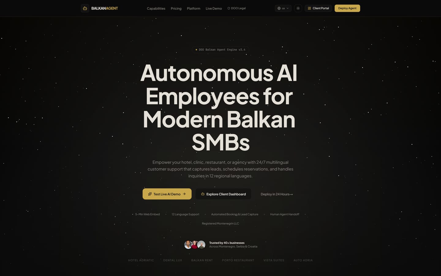 Balkan Agent: AI chatbot for Balkan businesses (Demo project)