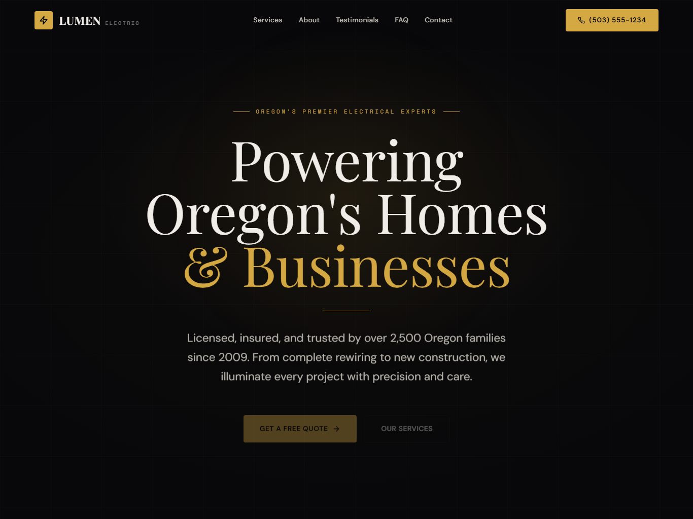 Electrician: Electrical services (Demo project)