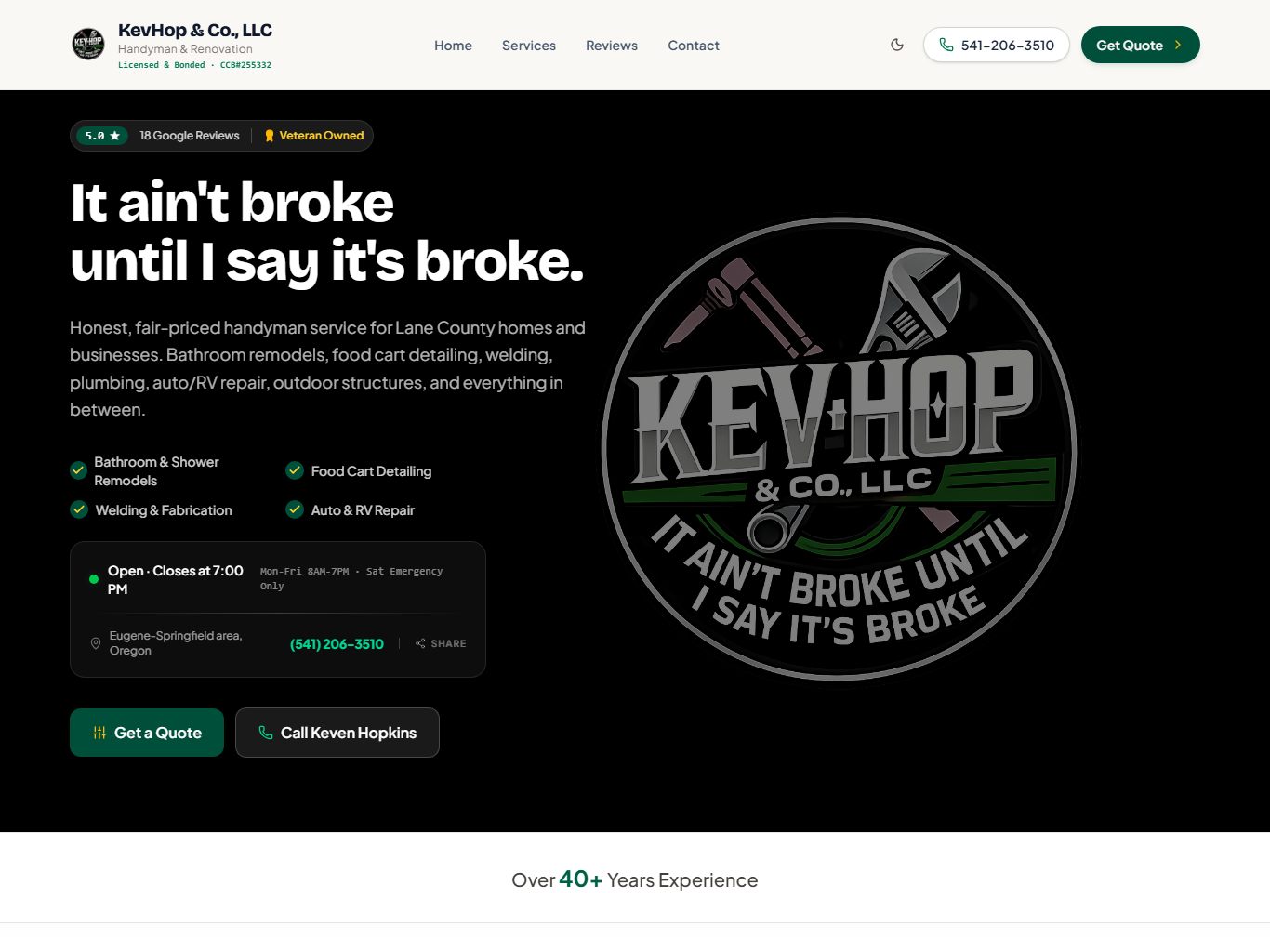 KevHop Co: Construction company (Demo project)