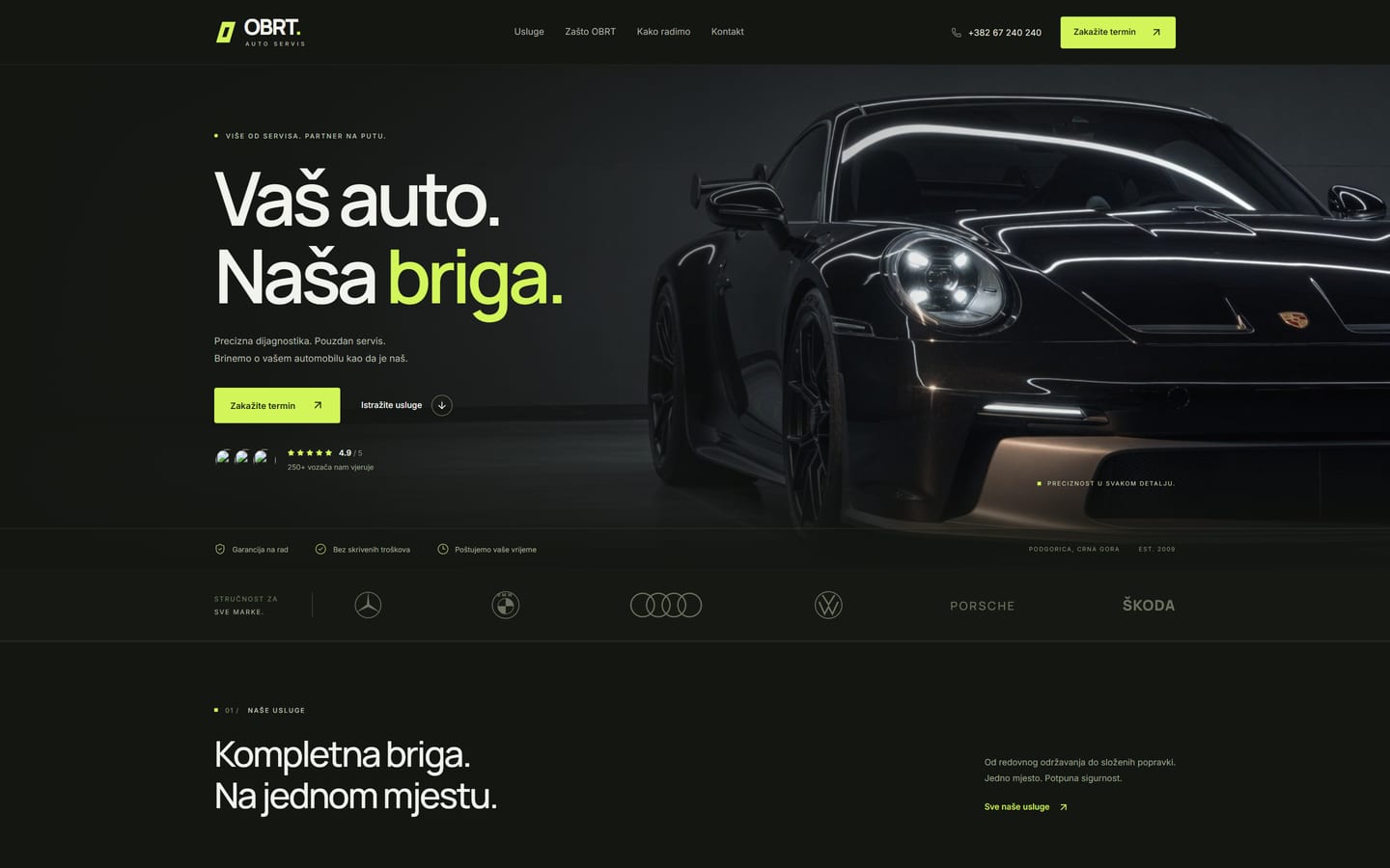 OBRT: Car service in Podgorica (Demo project)