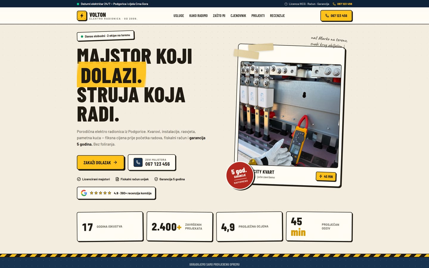VOLTON: Electrician in Podgorica (Demo project)
